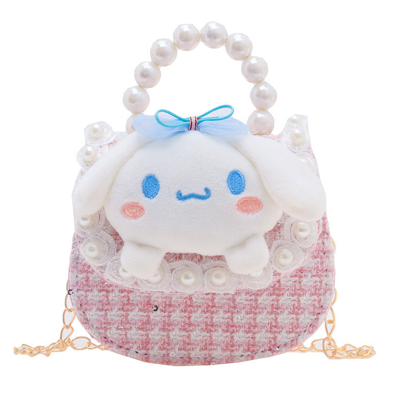 Cute Princess Crossbody Bag Fashion Pearl Handbag Girls Chain Shoulder Bag Cartoon Children Bag Wholesale