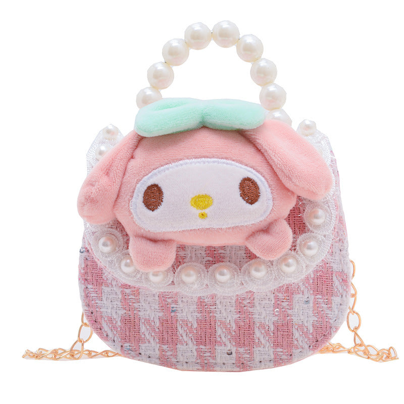 Cute Princess Crossbody Bag Fashion Pearl Handbag Girls Chain Shoulder Bag Cartoon Children Bag Wholesale
