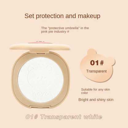 NOVO Light Translucent Feather Soft Silk Pressed Powder Oil Control Concealer Waterproof No Makeup No Flying Powder Dry and Wet Dual Use Setting Powder