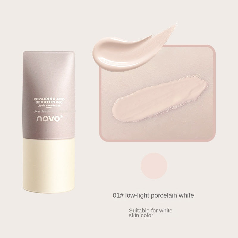 Makeup NOVO Beauty Cream Skin Nourishing New Liquid Foundation Concealer Moisturizing Oil ជាប់បានយូរ ប្រឆាំងញើស មិនរលុប 