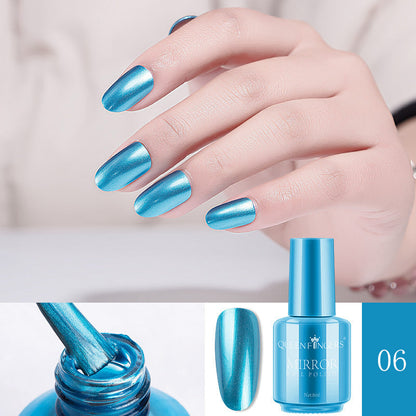 Zhifei manicure mirror nail polish 8ml មាន 12 មានច្រើនពណ៌សម្រាប់ជ្រើសរើស ថ្នាំលាបក្រចកកញ្ចក់ស្ងួត ជាប់បានយូរ មិនរបក