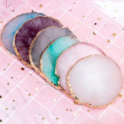 Finger Princess Nail Art Round Palette Nail Art Agate Painted Color Palette Nail Plate Display Board Tool Resin Palette