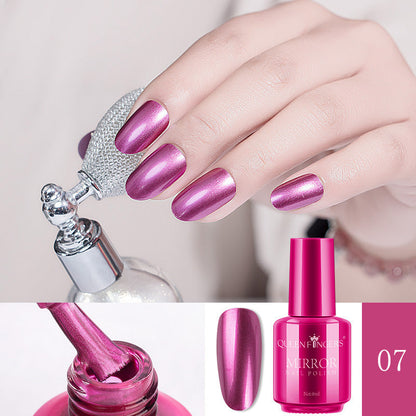 Zhifei manicure mirror nail polish 8ml មាន 12 មានច្រើនពណ៌សម្រាប់ជ្រើសរើស ថ្នាំលាបក្រចកកញ្ចក់ស្ងួត ជាប់បានយូរ មិនរបក