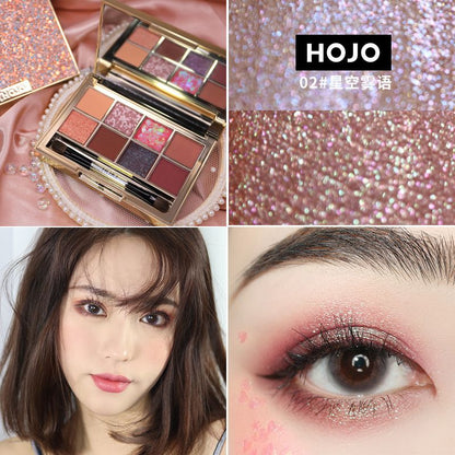 HOJO8035 Eyeshadow Pearlescent Matte Sequins របស់ Princess's Eyeshadows Matte Sequins Beginner Internet Celebrity Eight Palette Guangzhou Aili Wholesale 