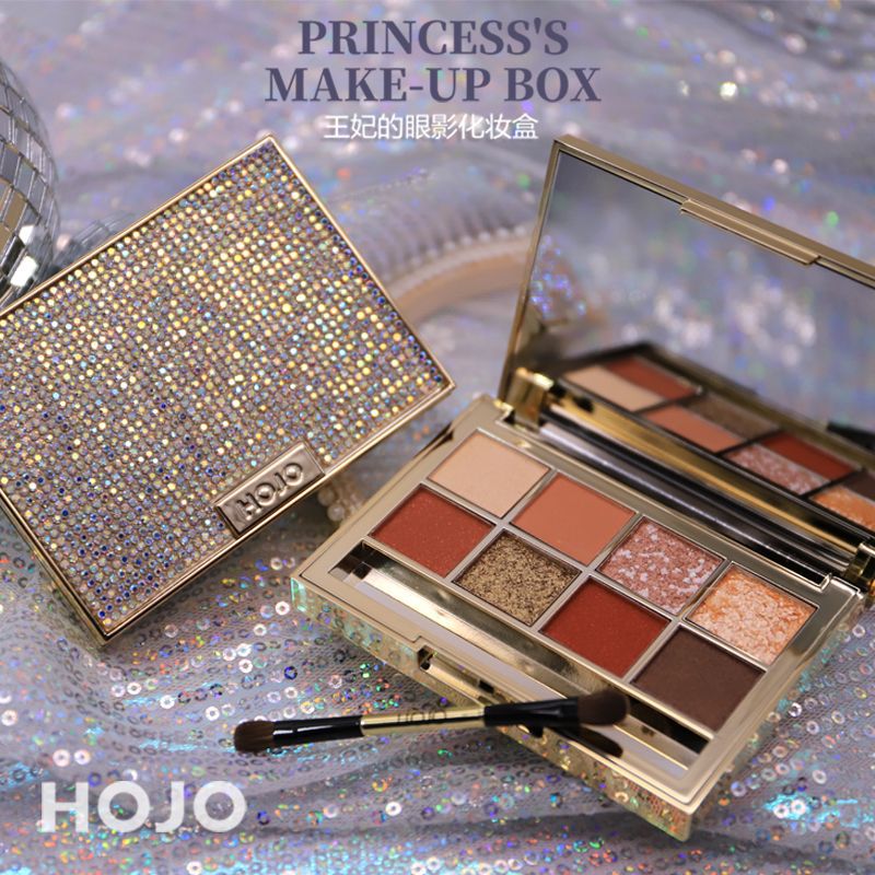 HOJO8035 Princess's Eyeshadow Pearlescent Matte Sequins Beginner Internet Celebrity Eight-Color Palette Guangzhou Aili Wholesale 