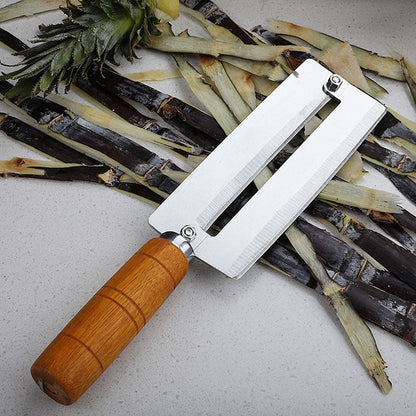 Wooden handle stainless steel pineapple knife sugarcane thickened special peeler household agricultural commercial fruit shop chopping tool