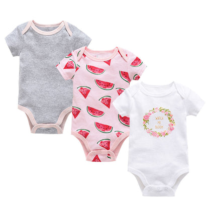 romper baby clothes 3-piece set baby summer European and American bodysuit short-sleeved baby jumpsuit cross-border manufacturer