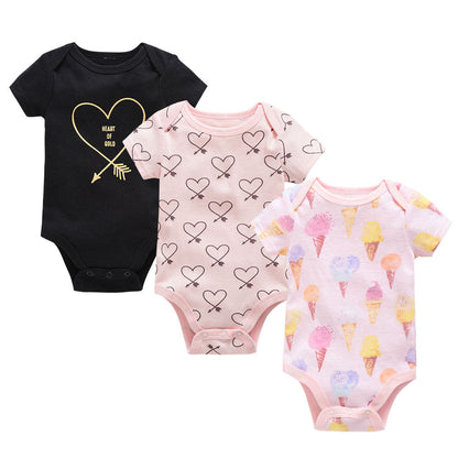 romper baby clothes 3-piece set baby summer European and American bodysuit short-sleeved baby jumpsuit cross-border manufacturer