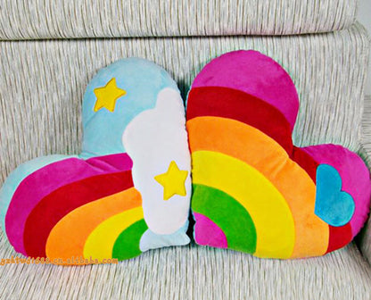 Wholesale supply of plush toys Korean rainbow chicken heart pillow to sit and sleep girlfriend birthday gift one piece