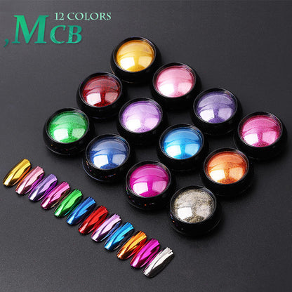 Cross-border manicure titanium gold powder vibrato mirror powder pure color electroplating magic mirror powder manicure glitter powder MCB wholesale