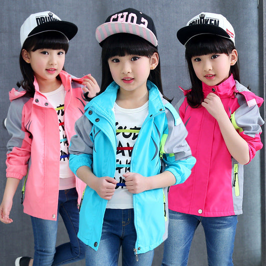 Girls' Jackets 2024 New Spring Clothes Middle and Large Children's Sports Windbreaker Cardigan Jacket Children's Fashionable Jackets