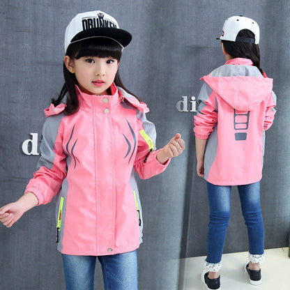 Girls' Jackets 2024 New Spring Clothes Middle and Large Children's Sports Windbreaker Cardigan Jacket Children's Fashionable Jackets