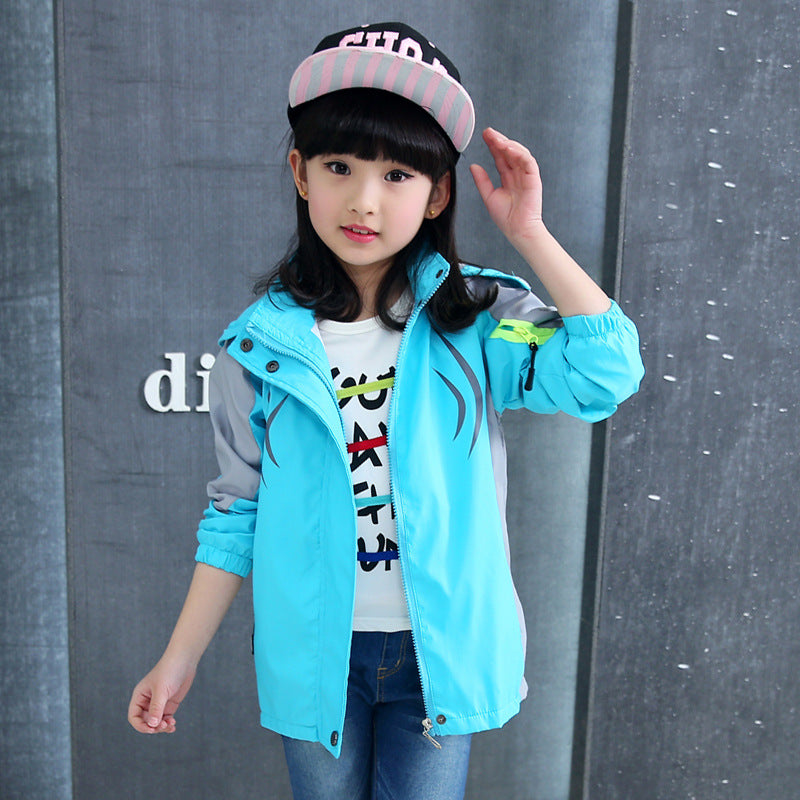 Girls' Jackets 2024 New Spring Clothes Middle and Large Children's Sports Windbreaker Cardigan Jacket Children's Fashionable Jackets