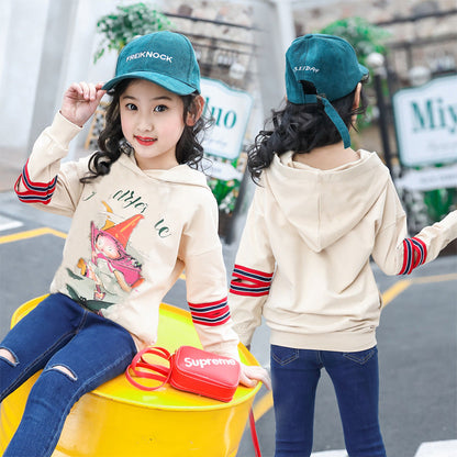 Children's clothing girls T-shirt 2024 new spring long-sleeved T-shirt children's Korean version printed trendy tops medium and large children's bottoming shirt