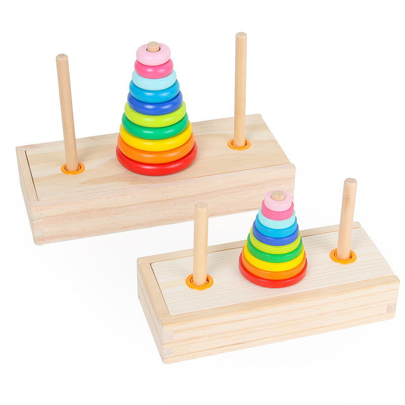 Tower of Hanoi wooden ten-layer early childhood education children's puzzle game primary school students logical thinking clearance toy Tower of Hanoi 