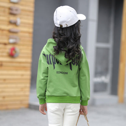 Girls' bottoming shirt 2024 new spring and autumn sweater jacket for small children, medium and large children, long-sleeved top, fashionable pullover