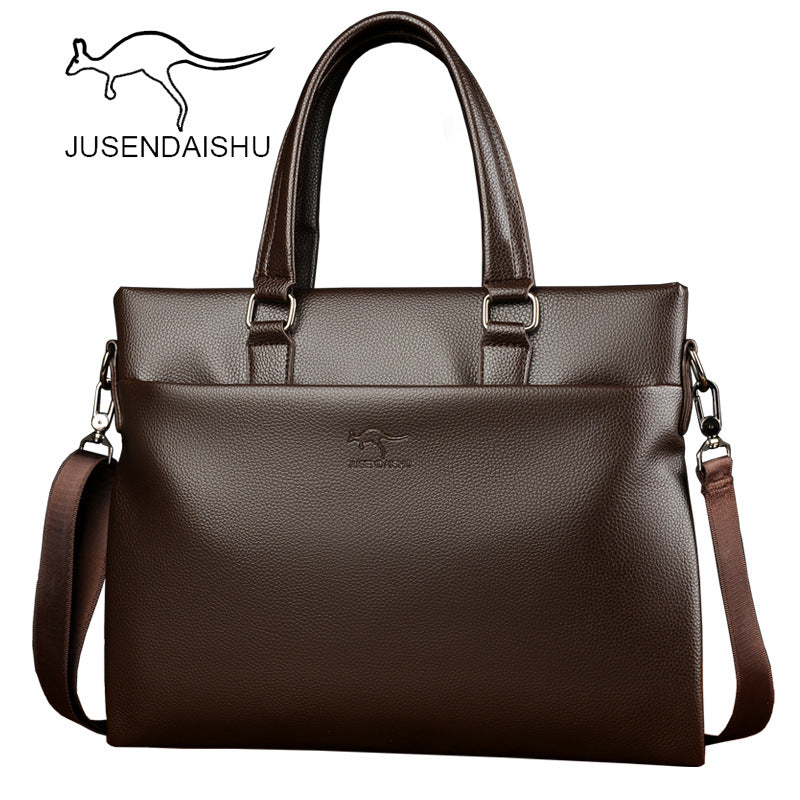 Jusen Kangaroo កាបូបបុរសបែបកូរ៉េបែបជំនួញ កាបូបស្មាថ្មី កាបូបស្ពាយបុរសទាន់សម័យ កាបូបមួយដុំ ទម្លាក់ការដឹកជញ្ជូន