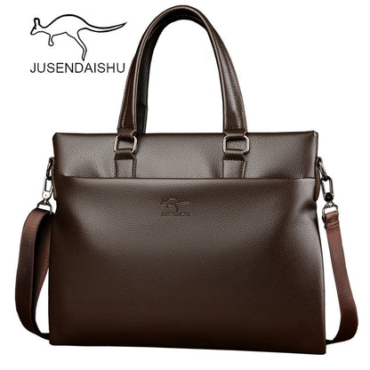 Jusen Kangaroo កាបូបបុរសបែបកូរ៉េបែបជំនួញ កាបូបស្មាថ្មី កាបូបស្ពាយបុរសទាន់សម័យ កាបូបមួយដុំ ទម្លាក់ការដឹកជញ្ជូន