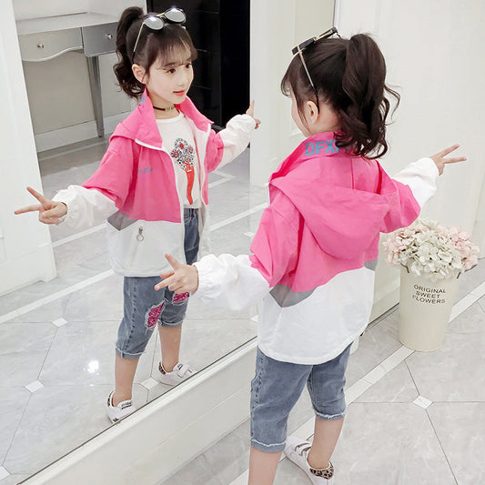 Girls jacket 2024 new summer sun protection clothing children's sports jacket assault clothing mountaineering clothing air conditioning clothing spring