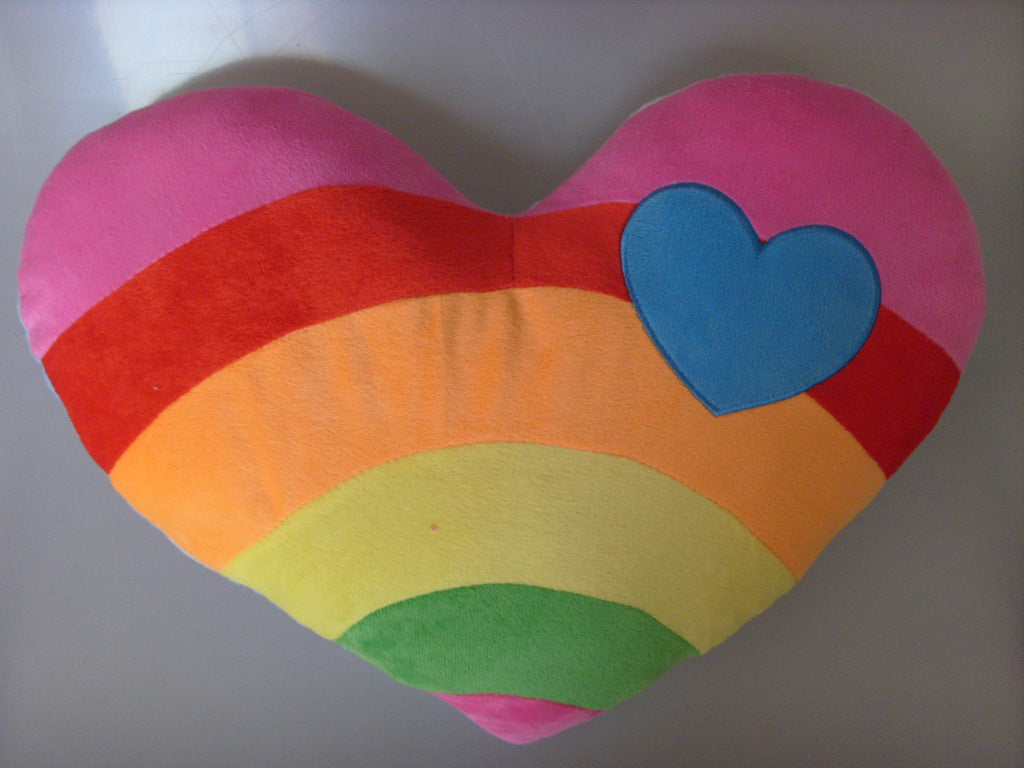 Wholesale supply of plush toys Korean rainbow chicken heart pillow to sit and sleep girlfriend birthday gift one piece