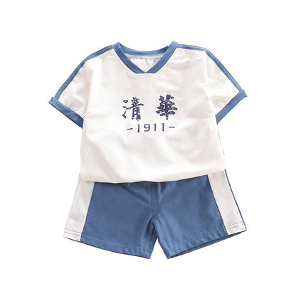 Children's suit 2023 Bangcheng summer boys and girls school uniform short-sleeved suit children's class uniform student suit N252