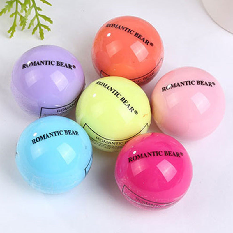 Wholesale spherical lip balm moisturizing anti-drying children's creative boutique moisturizing lip balm ball fruit flavor