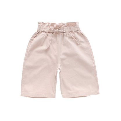 Girls' cropped trousers 2024 new summer style cotton half pants daddy pants carrot harem wide-leg anti-mosquito casual pants