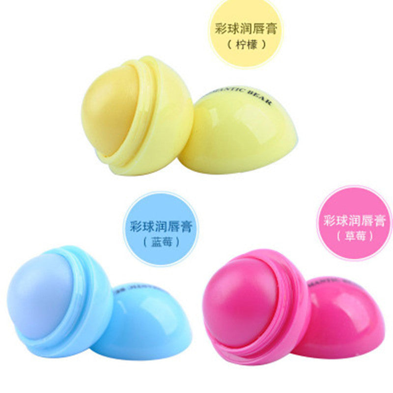 Wholesale spherical lip balm moisturizing anti-drying children's creative boutique moisturizing lip balm ball fruit flavor