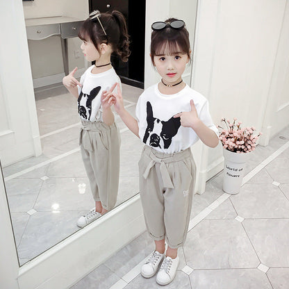 Girls mosquito-proof pants 2024 new summer loose cropped pants children's wide-leg pants carrot pants bloomers