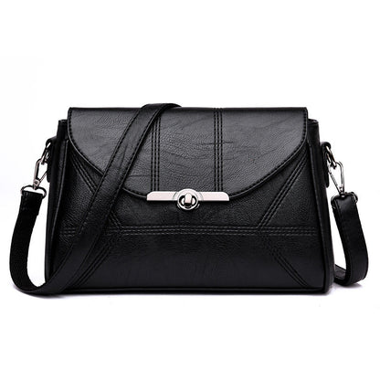 Wholesale women's bags 2024 new middle-aged temperament women's bags genuine leather feel turn lock small square bag shoulder crossbody cross-border 