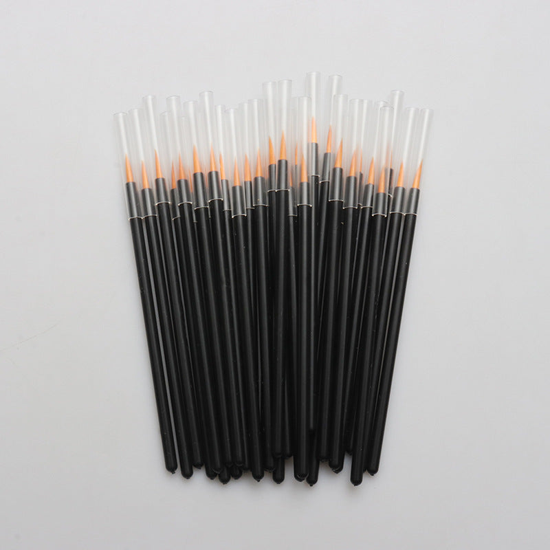 ជក់ត្របកភ្នែកលក់ដុំ nylon head eyeliner brush ល្អិតល្អន់ ជក់ eyeliner ក្បាលលឿង ជក់ក្បាលពណ៌ស