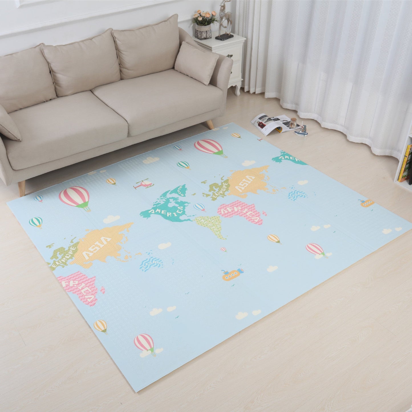 Manufacturers spot xpe double-sided cartoon folding crawling mat 180*200 baby crawling mat thickened 