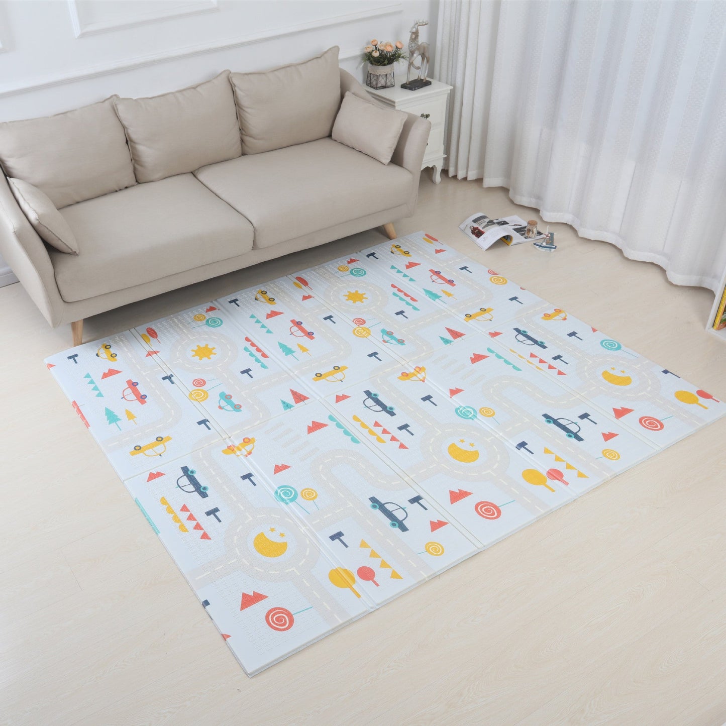 Manufacturers spot xpe double-sided cartoon folding crawling mat 180*200 baby crawling mat thickened 