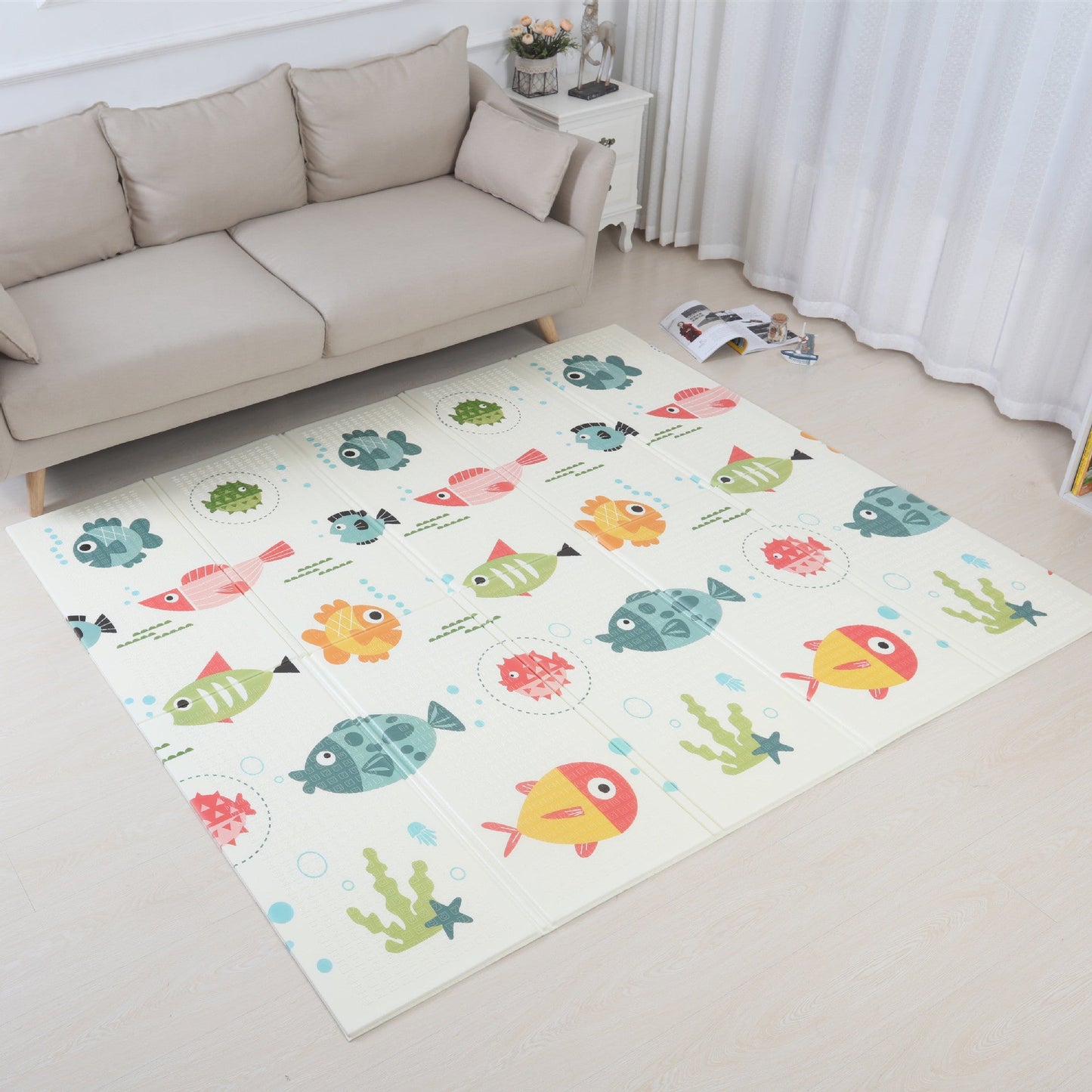 Manufacturers wholesale xpe folding crawling mat thick double-sided home baby game mat baby crawling mat