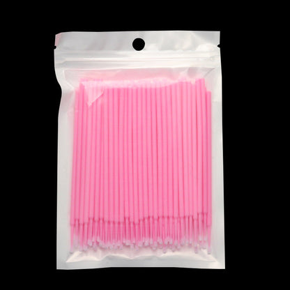 Wholesale grafting eyelash removal cotton swabs cosmetic cleaning cotton swabs cleaning cotton swab sticks multi-color bag 100 pcs