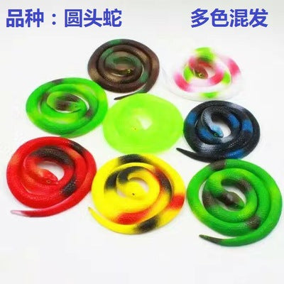 Rubber Snake 75cm Toy Snake Hot Selling Simulation Tricky Scary Toy Creative Soft Rubber Snake Toy Lizard