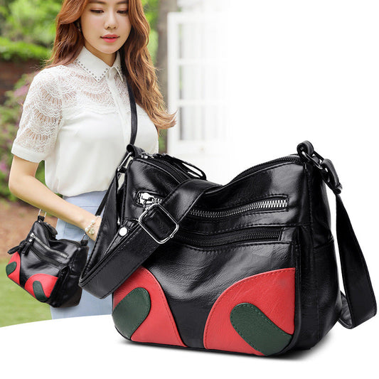 Wholesale 2024 spring new women's bags high-grade leather washed leather bags fashionable and simple one-shoulder messenger ladies bag 