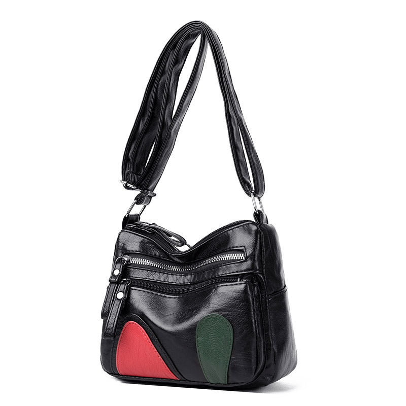 2024 autumn and winter new women's bag PU leather ladies multi-layer coin bag Japanese and Korean simple middle-aged mommy bag wholesale 