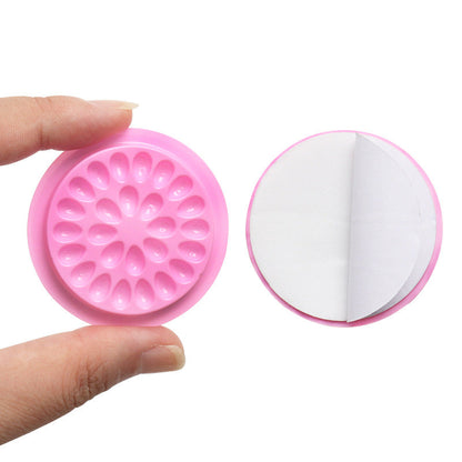 Wholesale grafting eyelash glue gasket pvc glue tray gasket color belt base small flower tray