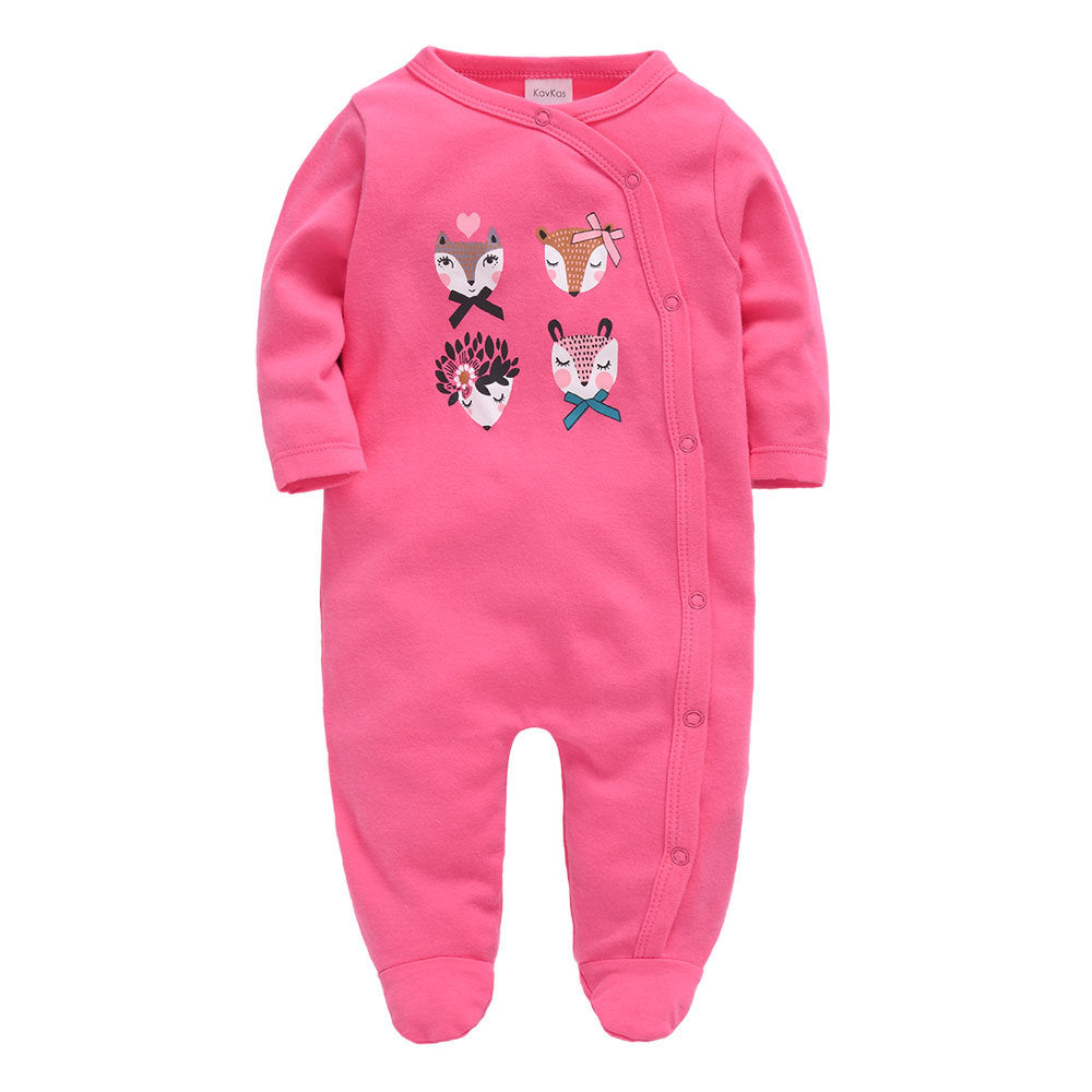 Infant and toddler clothing baby2024 autumn new long-sleeved cartoon newborn clothes baby jumpsuit