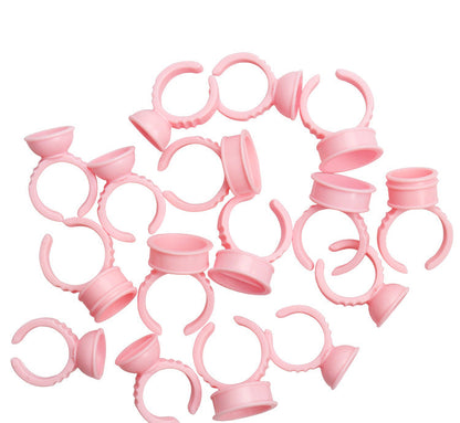 Wholesale grafting eyelash ring cup pink tattoo color cup grafting eyelash glue tray