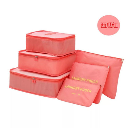 Korean travel storage bag six-piece set travel large travel storage 6-piece set storage bag factory LOGO production 