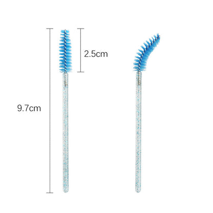 Wholesale crystal rod nylon head eyelash brush portable beauty makeup tool grafting eyelash comb