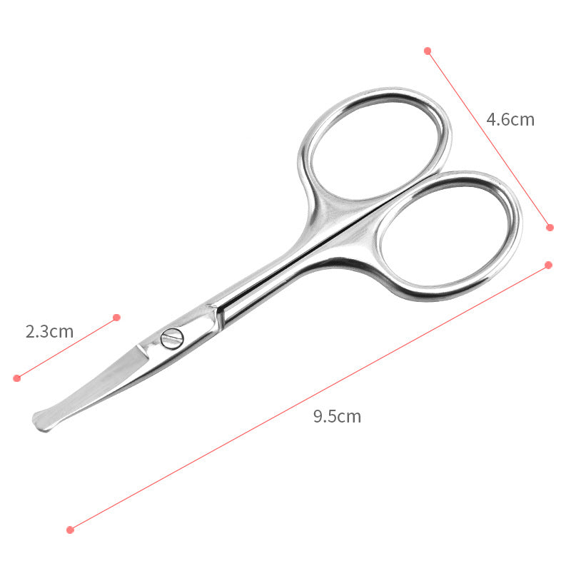 Manufacturers wholesale stainless steel round head nose hair scissors eyebrow trimming scissors household beauty small scissors repair tools wholesale 