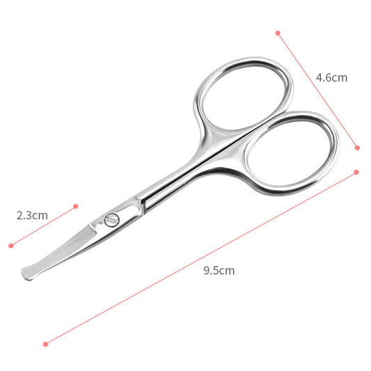 Manufacturers wholesale stainless steel round head nose hair scissors eyebrow trimming scissors household beauty small scissors repair tools wholesale 