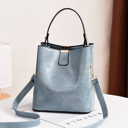 Bags 2024 autumn and winter new bags women's fashion bucket women's bag crossbody shoulder handbag one piece 