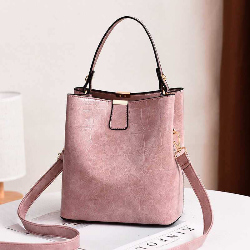 Bags 2024 autumn and winter new bags women's fashion bucket women's bag crossbody shoulder handbag one piece 