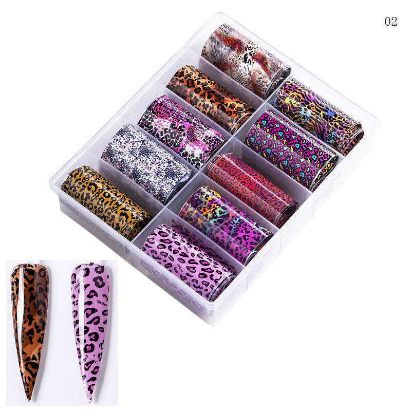 Zhifei's new Christmas Halloween starry sky paper flower leopard starry sky candy nail art transfer paper wholesale nail art