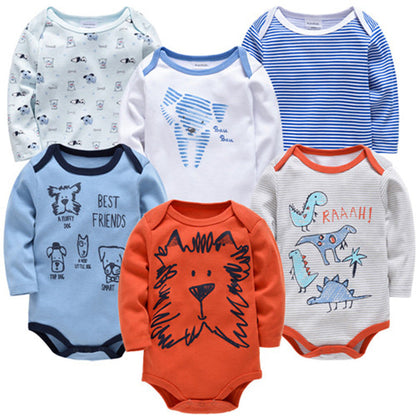 Newborn baby romper 6 piece set long sleeve 2024 autumn baby clothes baby jumpsuit cross-border manufacturers 