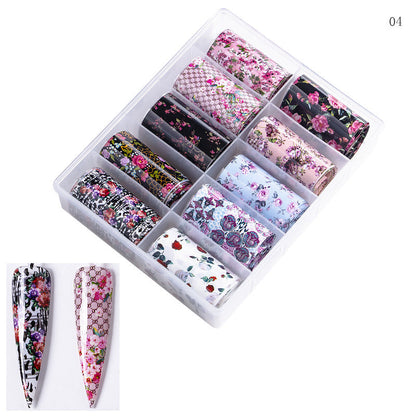 Zhifei's new Christmas Halloween starry sky paper flower leopard starry sky candy nail art transfer paper wholesale nail art